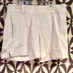 White nike gold shorts